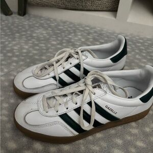 Adidas Gazelles White and Green Sneakers Classic Style